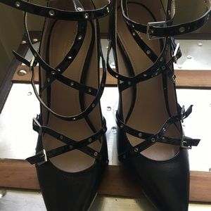 Cavallini Black Strappy High Heels
